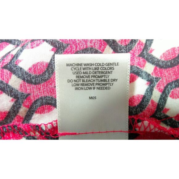 Van Heusen V-Neck Long Sleeve Blouse Coral, Black Women's Medium - Picture 6 of 6